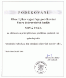 Podkovn starosty obce Bkev (okres Mlnk)jednotce za obtavou prci po povodnch